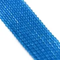 Frosted round blue meteorite stone beads for DIY handmade necklaces and jewelry - 6mm / Blue