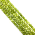 Perle rotonde in pietra naturale verde chiaro per la creazione di gioielli fai-da-te - Peridoto
