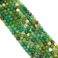 Matte green and brown silk agate natural stone beads for DIY jewelry making - 6mm / No. 4 (1033-T211027014)