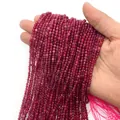 Perline sfaccettate in pietra naturale rosa 2-3mm per accessori per gioielli fai da te - Pietra Rosa Rosso Tinta