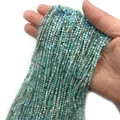 Perle rotonde sfaccettate in amazzonite azzurra 2-3mm per creazione di gioielli - Amazonite N.2
