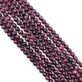 Perle tonde in pietra naturale rosso scuro lucidate per creazione di gioielli fai da te - Rodocrosite