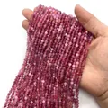 Perline sfaccettate in pietra naturale rosa viola 2-4mm per creazione gioielli - Quarzo Fragola