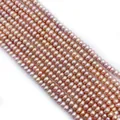 Natural freshwater AA pearls in soft pink-orange hue for DIY jewelry making - 3-4mm / Purple