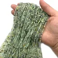 Perline rotonde sfaccettate in prehnite naturale verde chiaro 2-3mm per gioielli fai da te - Prehnite
