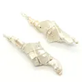 Natural baroque pearl and crystal wire-wrapped pendants with silver metal finish - 24x60-27x80mm / White