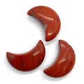 Polished red jasper stone in a crescent moon shape for DIY jewelry making - Red Jasper / 20x30mm (1 Piece)