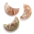 Trois perles en agate Sakura naturelle en forme de croissant pour bijoux artisanaux - Agate Fleur de Cerisier (No 6) / 20x30mm (1 Pièce)
