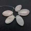 Polished natural rose quartz oval stones and small round beads for DIY jewelry making - Polished Marquis Style (1034-T211122016) / Rose Quartz