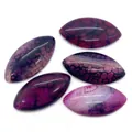 Gemme di agata viola venata di drago marquise con texture a ragnatela e lucentezza - Vena di Drago Viola e Rosso (Motivo 9) / 19x39mm (1 Pezzo/Confezione)