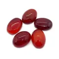 Cinq cabochons ovales en agate rouge 13x18mm avec une finition brillante polie lisse - 13x18 / Agate rouge