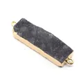 Rectangular black druzy stone connector with gold plated edges for DIY jewelry - Rectangular Double Hole Pendant / No.3 (Dark Gray)