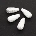 Faceted white howlite turquoise teardrop beads for DIY jewelry making size 12x25mm - Faceted Teardrop Shape / Howlite