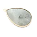 Pendentif goutte en pierre naturelle grise avec cadre doré et anneau pour bijoux DIY - Style Pierre Naturelle Grise (6)