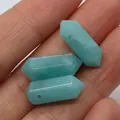 Tres prismas hexagonales de piedra amazonita azul claro para crear joyas artesanales - Amazonita