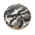 50mm ronde zebra jaspis hanger met gouden rand voor DIY sieraden maken accessoires - Zebrasteen