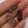 Colgante de cuarzo ahumado hexagonal de doble punta para accesorios de joyería DIY - Ágata Gris