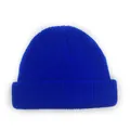 Bonnet en maille côtelée bleu roi avec revers classique pour hommes et femmes - Taille Unique (élastique réglable) / Bleu saphir