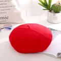 Classic red wool beret for women with top stem detail and stylish felt texture - One Size / Red