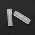 Cuentas rectangulares de cuarzo rosa con agujeros verticales para joyería artesanal - 7x10x40mm, 8g / Cristal de roca