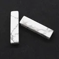 Cuentas rectangulares de piedra howlita con vetas grises para hacer joyería - 7x10x40mm, 8g / Howlita
