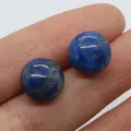 Lapis lazuli round cabochon natural stones for DIY jewelry with deep blue flecks - 12mm / Lapis Lazuli