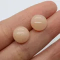 Orecchini a perno in pietra avventurina rosa tonda 12mm per creazione gioielli fai da te - 12mm / Pietra Naturale Rosa Aranciato (N. 8)