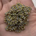 Golden chain with faceted dark gray crystal beads for DIY handmade jewelry crafts - Gray (No. 2)