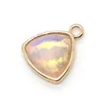 Triangle tiger eye pendant with gold plated edges and iridescent gemstone faceted finish - Triangle