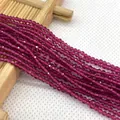 Faceted purple gemstone beads 2mm for DIY jewelry making in deep magenta crystal finish - Small / US 3