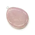 Ciondolo a goccia in agata rosa con bordo in metallo argento per collane fai-da-te - Rosa