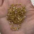 Cadena de cuentas doradas con cristales cuadrados transparentes para collares DIY - Transparente (No.9)