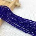 Dunkelblaue facettierte Kristallperlen für DIY-Schmuck in runder 2mm oder 3mm Form - US 6
