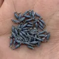 Silver stainless steel chain with dark gray oval beads for DIY jewelry making - Dark Gray