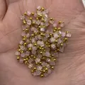 Cadena de cuentas de cubo rosa y oro para collares y pulseras de joyería DIY - Rosa Claro (Nº 14)