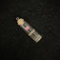Glass bottle pendant with pink dried flower and shimmering sequins for DIY jewelry - Wood Color Cap (No.3)