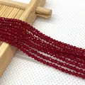 Facettierte tiefrote Granatperlen für DIY-Schmuckherstellung im kleinen runden Schliff - US 12