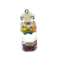 Pendentif mini bouteille en verre avec pierres violettes et mousse pour colliers DIY - 16x42mm / Style Violet (4)