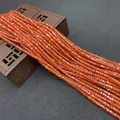 Oranje natuursteen 2x3mm gefacetteerde rondelle kralen voor DIY sieraden maken - 2x3mm (1 Streng) / Oranjerood (Nr.3)