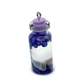 Pendentif bouteille en verre résine violette avec coquillages et perles pour collier - 16x42mm / Style Violet Foncé (6)