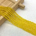 Facettierte gelbe Naturstein-Kristallperlen in mehrreihigen Strängen für DIY-Schmuck - US 15