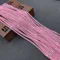Filo di pietre naturali rosa sfaccettate 2x3mm per la creazione di gioielli fai-da-te - 2x3mm (1 Filo) / Rosa (N.6)