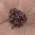 Catena in acciaio inossidabile argento con perline di smalto rosso per gioielli DIY - Rotolo Standard / Rosso Scuro