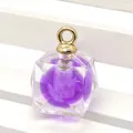 Acryl kubushanger met paarse roos en gouden ring voor DIY-sieraden maken van sieraden - Vierkant / Donkerviolet