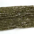 Perle in pietra naturale verde oliva sfaccettate 2x3mm per creazione gioielli DIY - 2x3mm (1 Filo) / Verde Oliva (Colore 8)