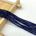 Facettierte tiefblaue Natursteinperlen rund für DIY-Schmuckherstellung und Basteln - Größe 18