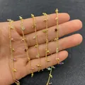 Gouden koperen ketting met kleurrijke natuurstenen voor doe-het-zelf sieraden maken - Op Rol / Kleurrijke Steentjes (13)