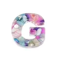 Resin letter G pendant filled with colorful crushed stones for DIY jewelry making - Letter G / 20-40mm