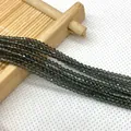Facettierte rauchgraue Natursteinperlen für DIY-Schmuck in 2mm 3mm runder Form - Größe 21