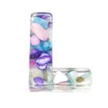 Letter L resin bead with colorful crushed stones and shells for DIY jewelry making - Letter L / 20-40mm
